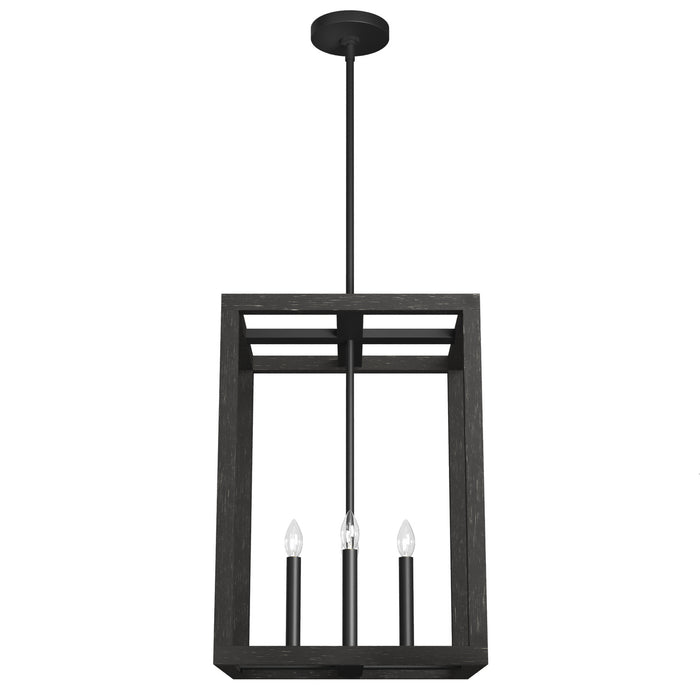Hunter 19086 Four Light Pendant, Matte Black