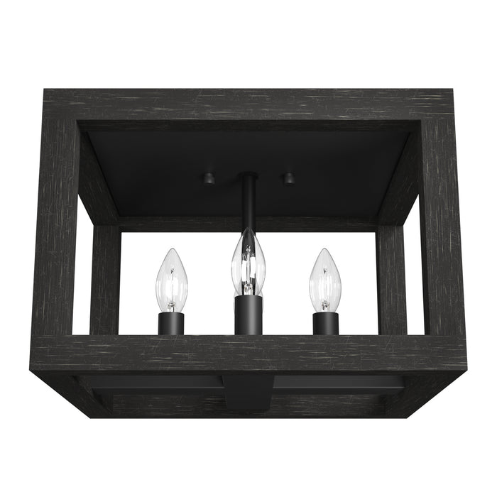 Hunter 19088 Four Light Flush Mount, Matte Black