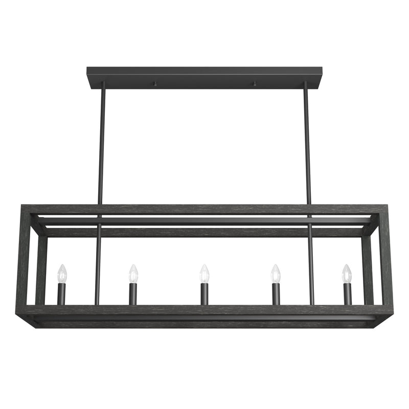 Hunter 19090 Five Light Chandelier, Matte Black