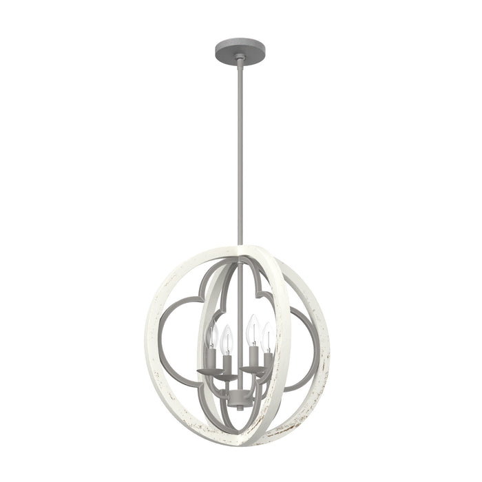 Hunter 19094 Four Light Pendant, Painted Concrete