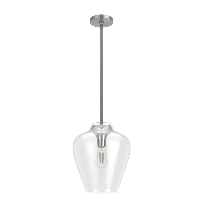 Hunter 19112 One Light Pendant, Brushed Nickel