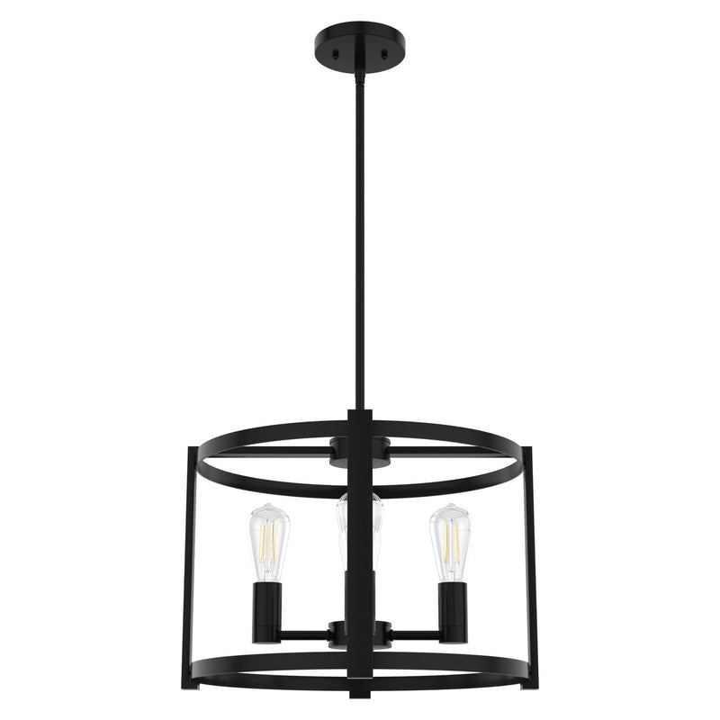 Hunter 19133 Four Light Chandelier, Matte Black