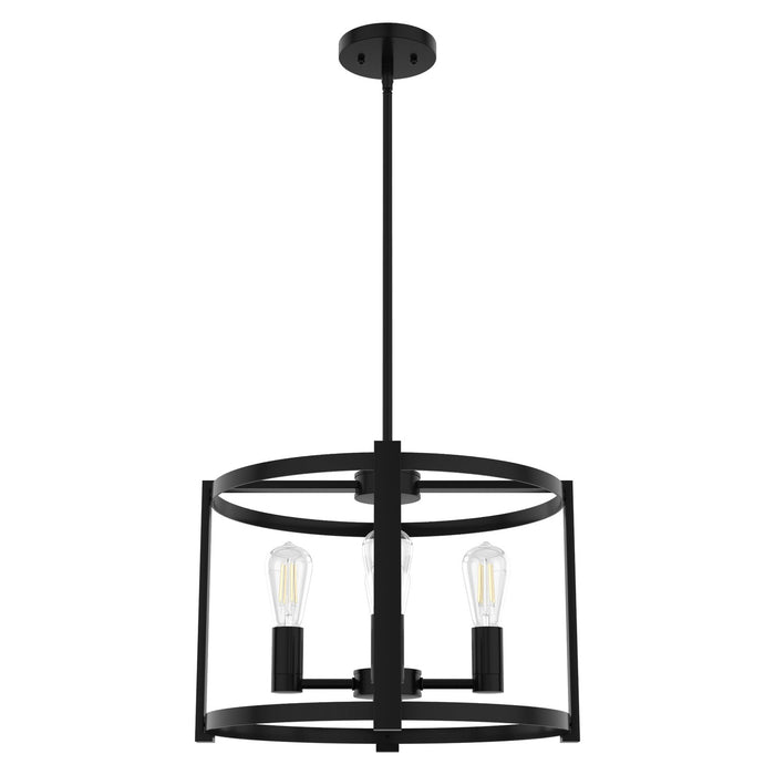 Hunter 19133 Four Light Chandelier, Matte Black