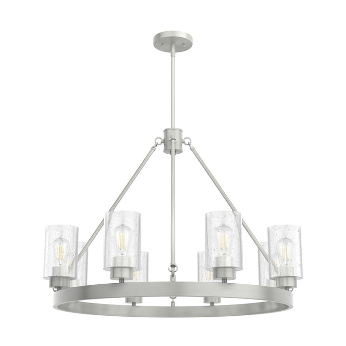 Hunter 19135 Eight Light Chandelier, Brushed Nickel