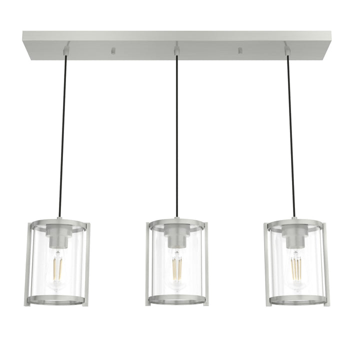 Hunter 19138 Three Light Pendant, Brushed Nickel