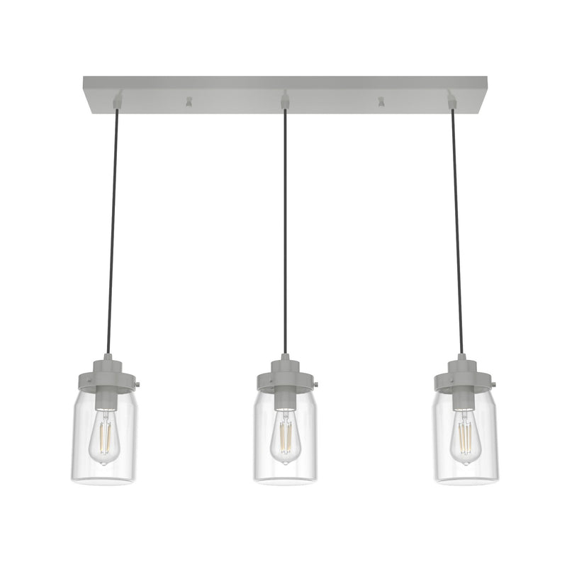 Hunter 19156 Three Light Pendant, Brushed Nickel