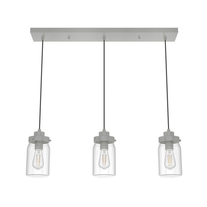 Hunter 19156 Three Light Pendant, Brushed Nickel