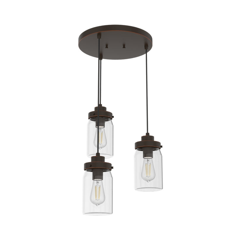 Hunter 19157 Three Light Pendant, Onyx Bengal