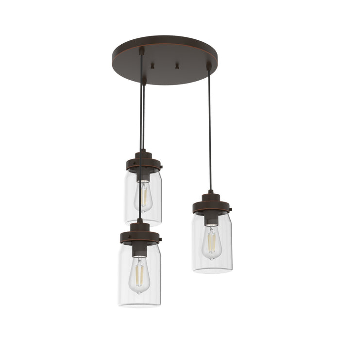 Hunter 19157 Three Light Pendant, Onyx Bengal