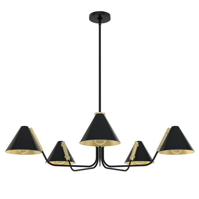 Hunter 19195 Five Light Chandelier, Matte Black