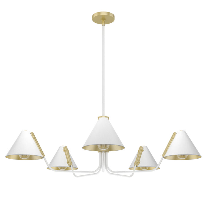 Hunter 19196 Five Light Chandelier, Matte White