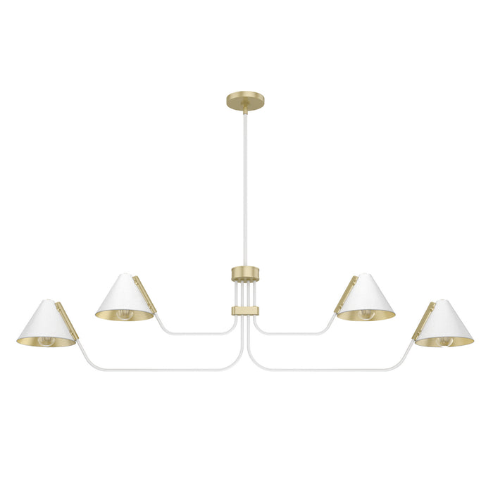 Hunter 19207 Four Light Chandelier, Matte White