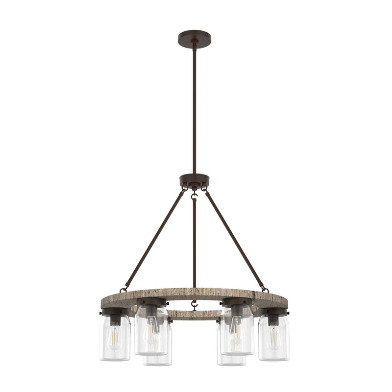 Hunter 19210 Six Light Chandelier, Onyx Bengal