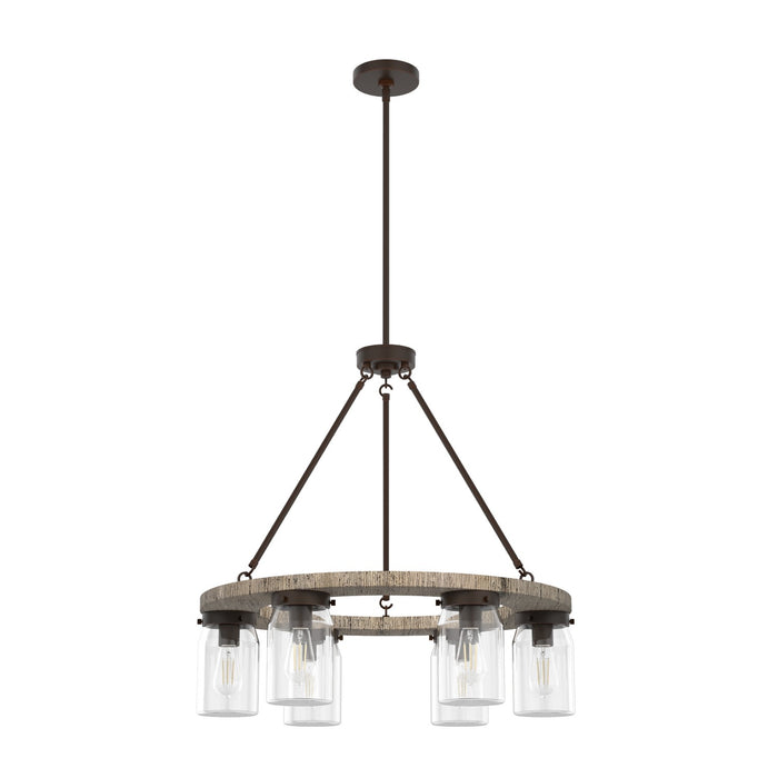 Hunter 19210 Six Light Chandelier, Onyx Bengal