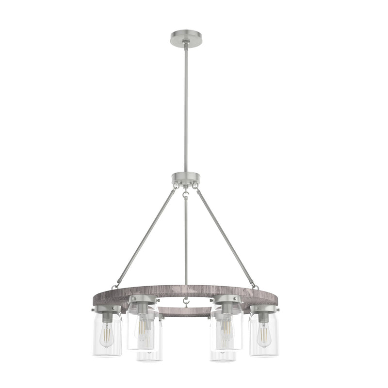 Hunter 19211 Six Light Chandelier, Brushed Nickel