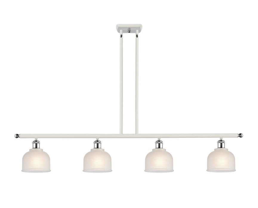 Innovations 516-4I-WPC-G411 Four Light Island Pendant, White Polished Chrome