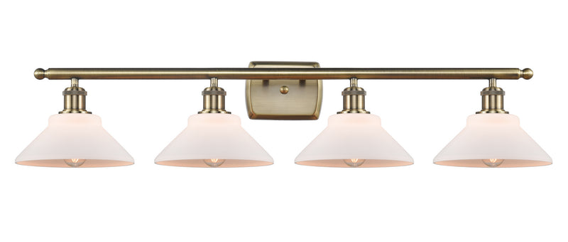 Innovations 516-4W-AB-G131 Four Light Bath Vanity, Antique Brass