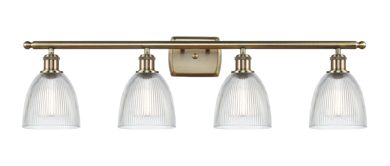 Innovations 516-4W-AB-G382 Four Light Bath Vanity, Antique Brass