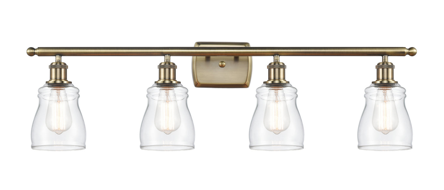 Innovations 516-4W-AB-G392 Four Light Bath Vanity, Antique Brass