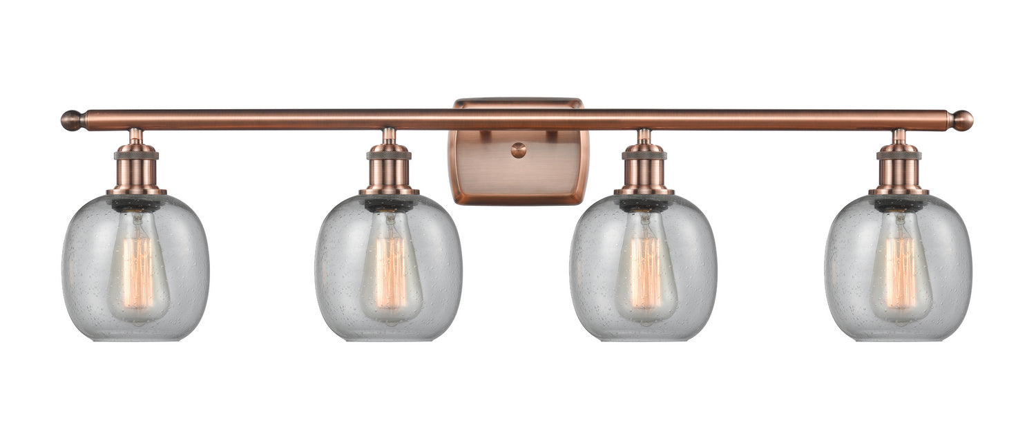 Innovations 516-4W-AC-G104 Four Light Bath Vanity, Antique Copper