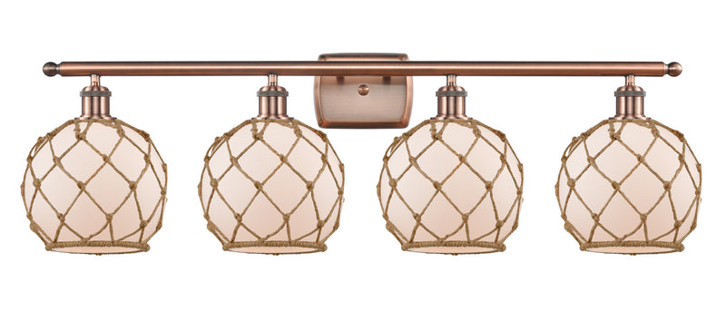 Innovations 516-4W-AC-G121-8RB Four Light Bath Vanity, Antique Copper