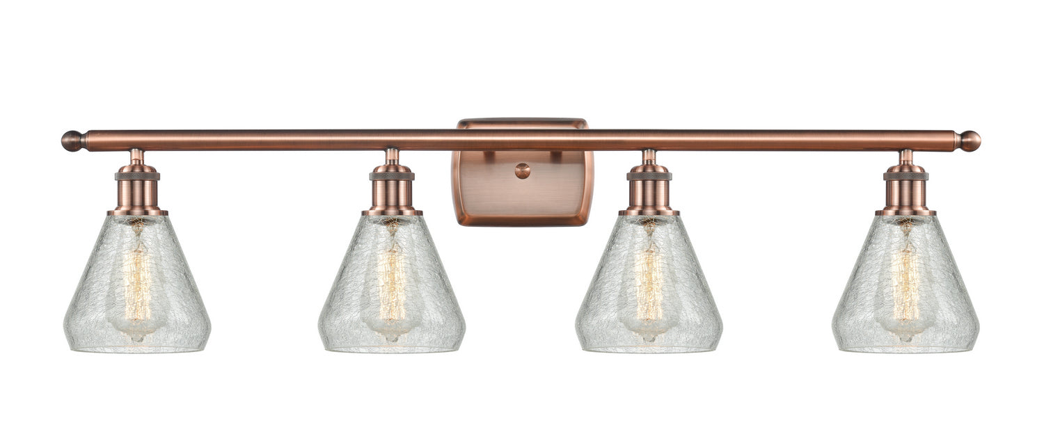 Innovations 516-4W-AC-G275 Four Light Bath Vanity, Antique Copper
