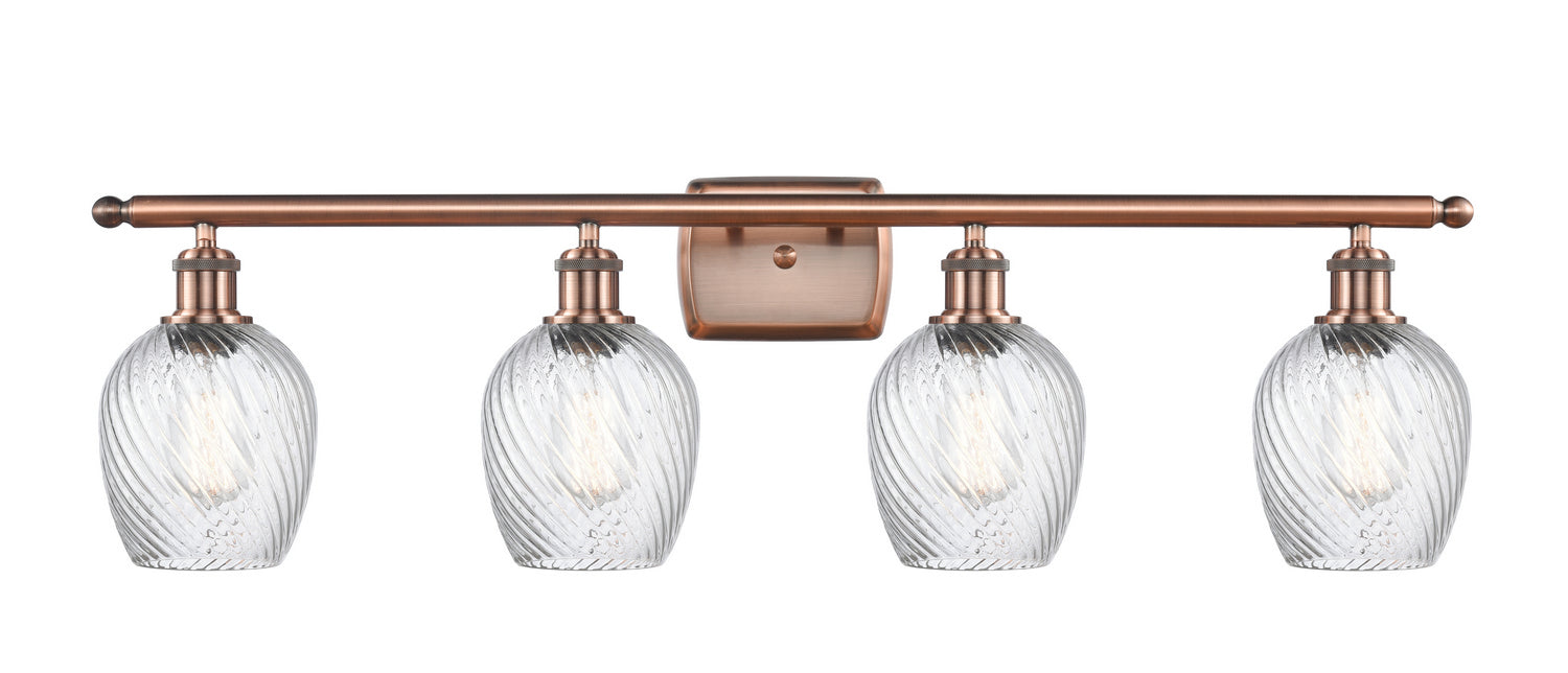 Innovations 516-4W-AC-G292 Four Light Bath Vanity, Antique Copper