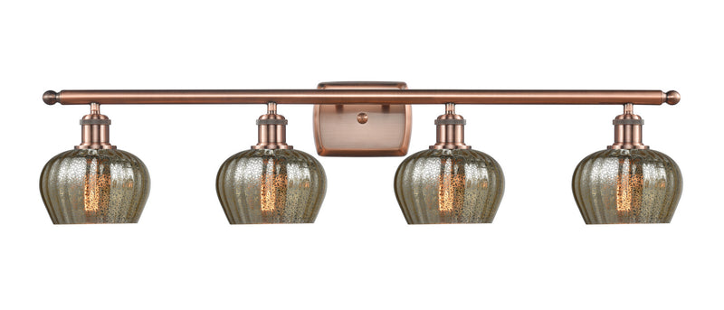 Innovations 516-4W-AC-G96 Four Light Bath Vanity, Antique Copper