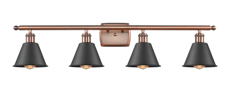 Innovations 516-4W-AC-M8 Four Light Bath Vanity, Antique Copper