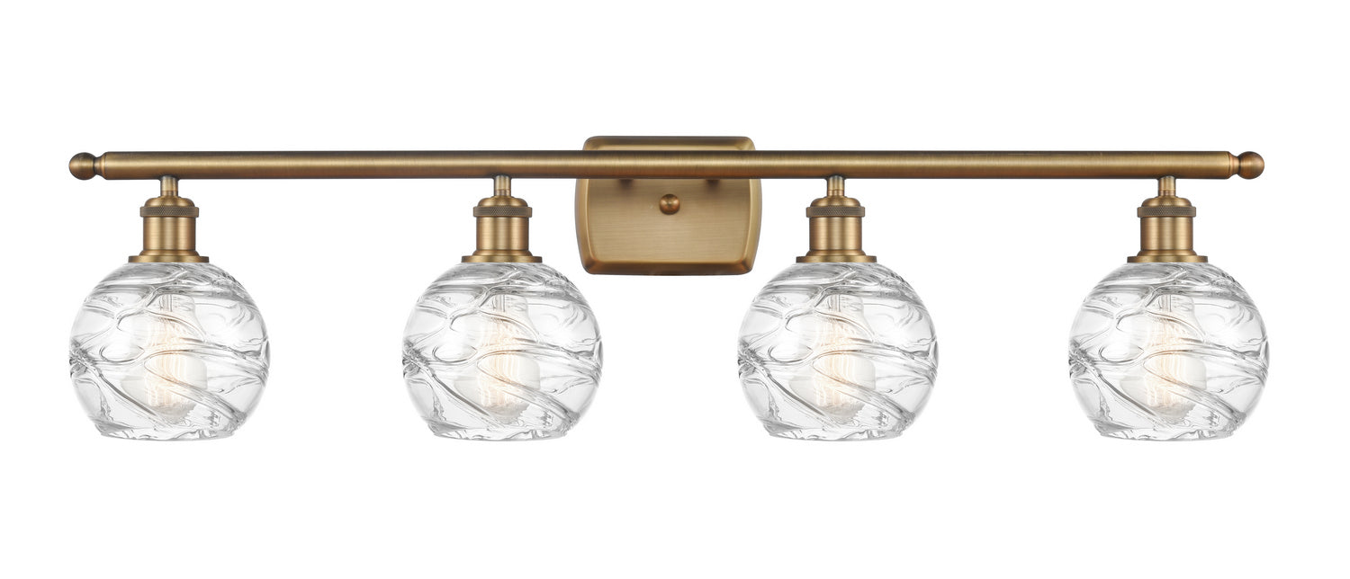 Innovations 516-4W-BB-G1213-6 Four Light Bath Vanity, Brushed Brass