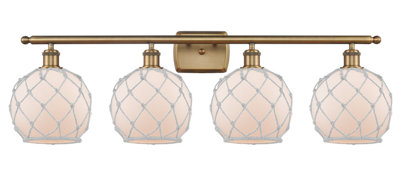 Innovations 516-4W-BB-G121-8RW Four Light Bath Vanity, Brushed Brass