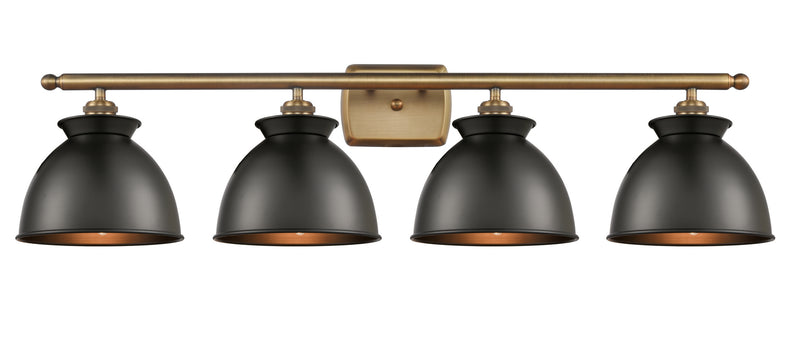Innovations 516-4W-BB-M14-BK Four Light Bath Vanity, Brushed Brass