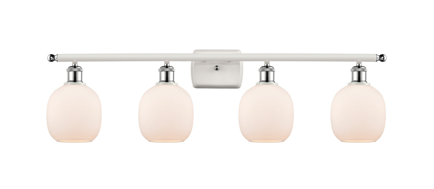 Innovations 516-4W-WPC-G101 Four Light Bath Vanity, White Polished Chrome