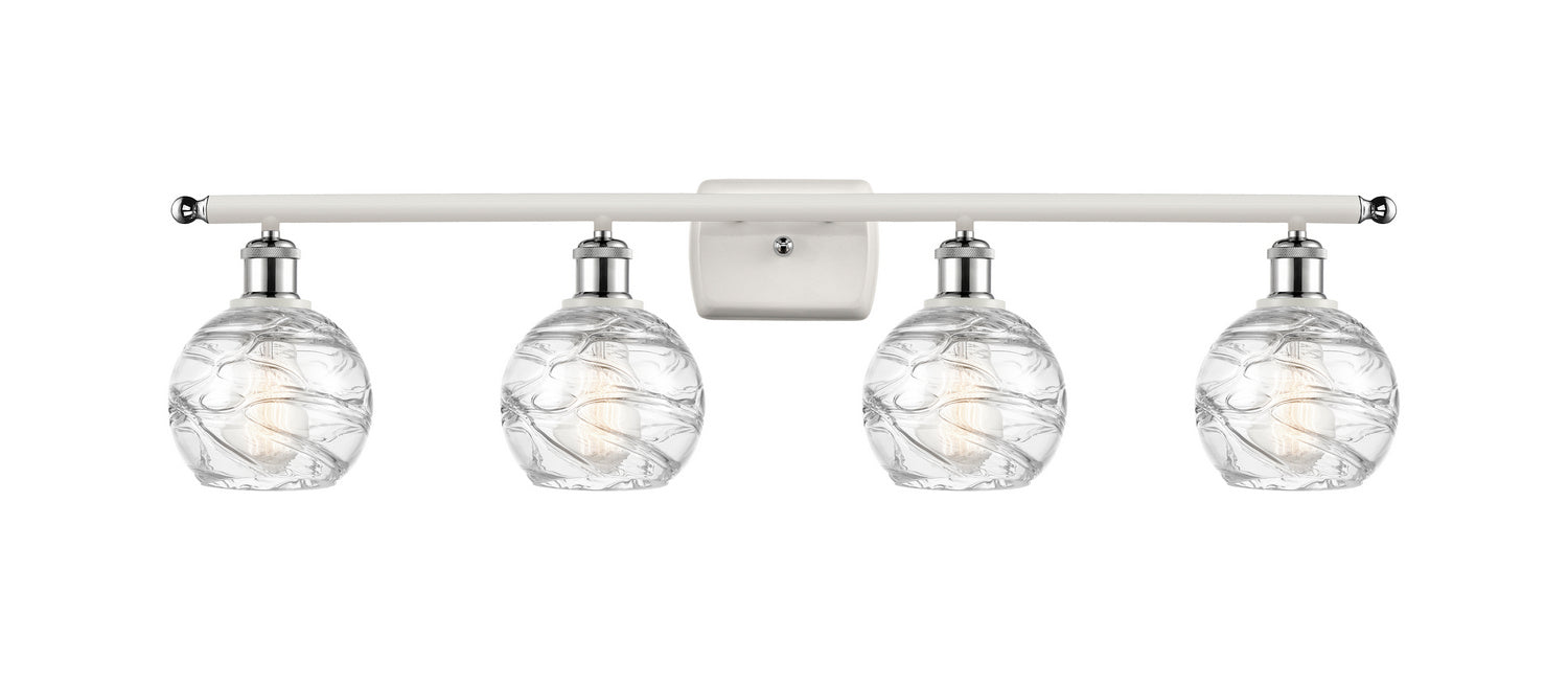 Innovations 516-4W-WPC-G1213-6 Four Light Bath Vanity, White Polished Chrome