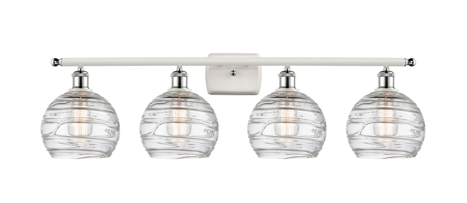 Innovations 516-4W-WPC-G1213-8 Four Light Bath Vanity, White Polished Chrome