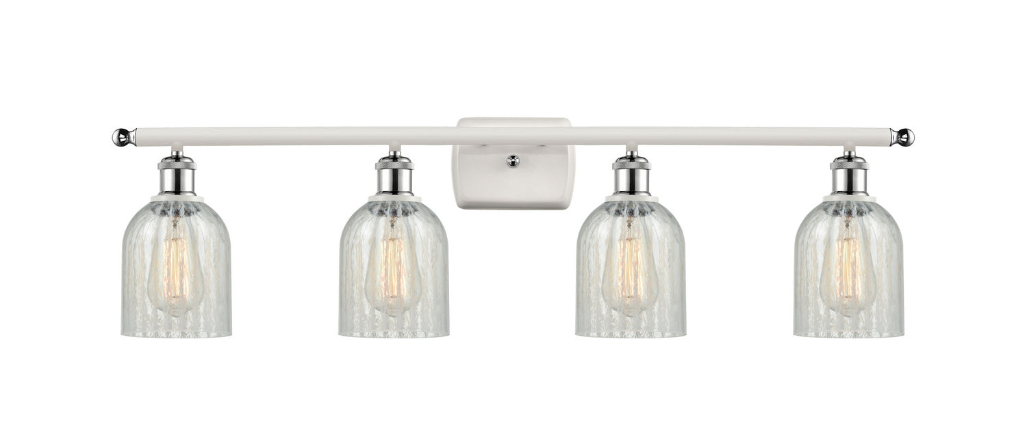 Innovations 516-4W-WPC-G2511 Four Light Bath Vanity, White Polished Chrome