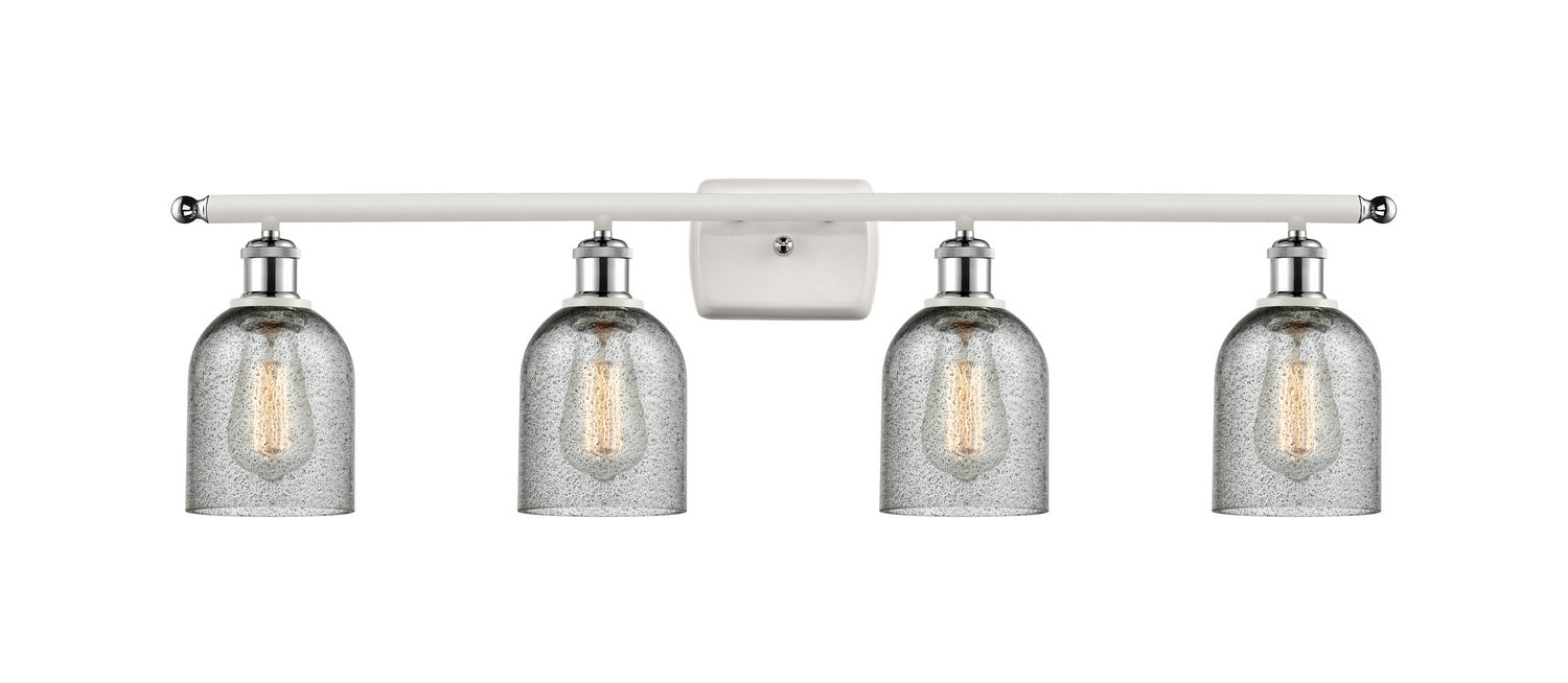 Innovations 516-4W-WPC-G257 Four Light Bath Vanity, White Polished Chrome