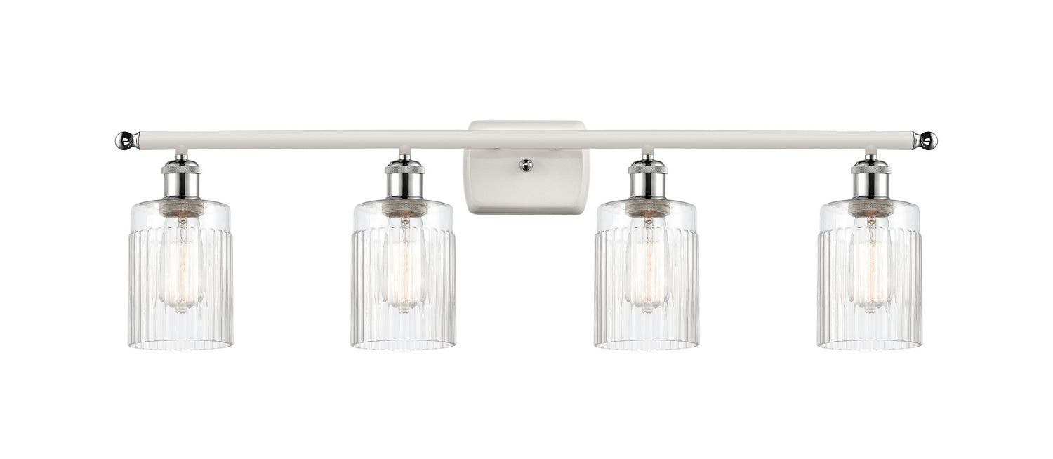 Innovations 516-4W-WPC-G342 Four Light Bath Vanity, White Polished Chrome