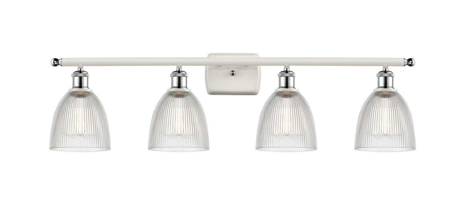 Innovations 516-4W-WPC-G382 Four Light Bath Vanity, White Polished Chrome