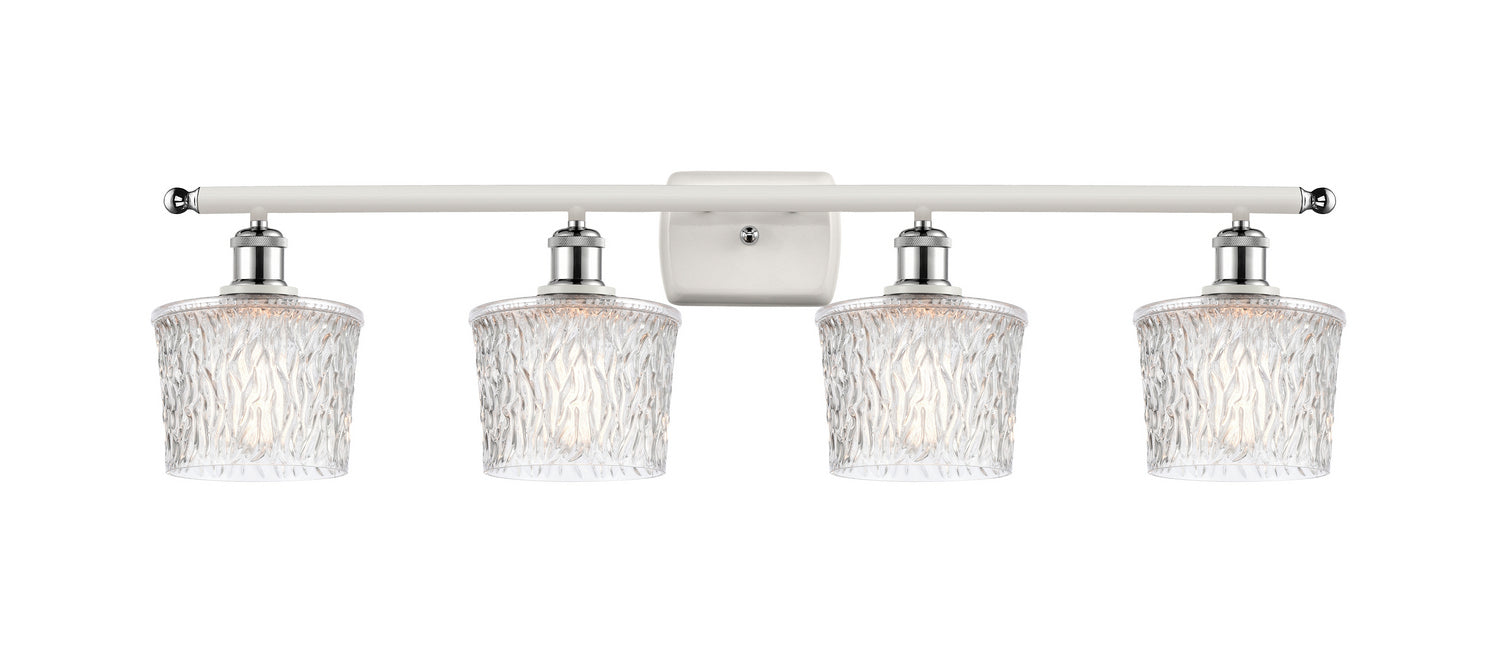 Innovations 516-4W-WPC-G402 Four Light Bath Vanity, White Polished Chrome
