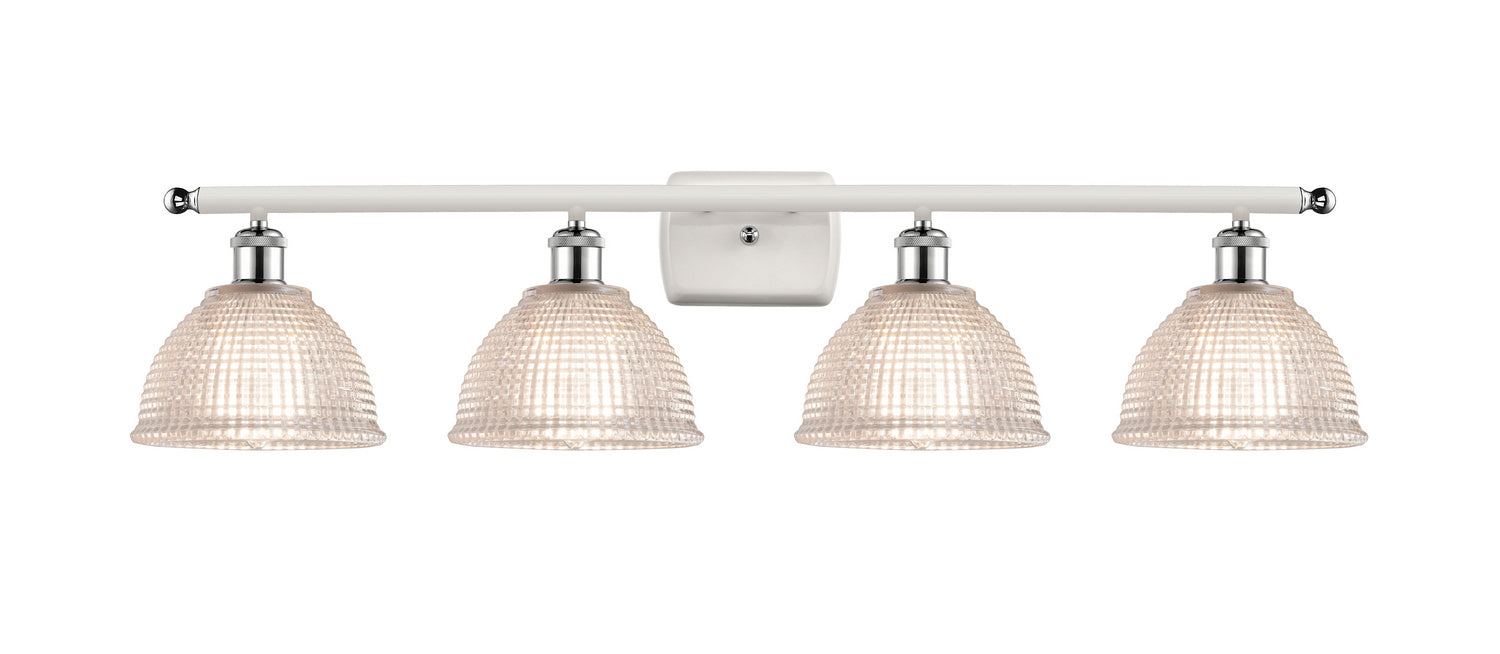 Innovations 516-4W-WPC-G422 Four Light Bath Vanity, White Polished Chrome