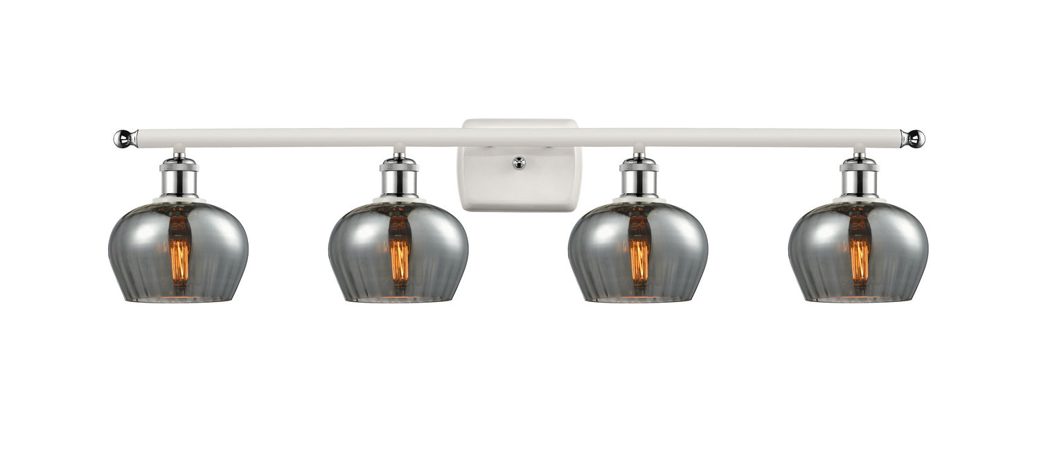 Innovations 516-4W-WPC-G93 Four Light Bath Vanity, White Polished Chrome