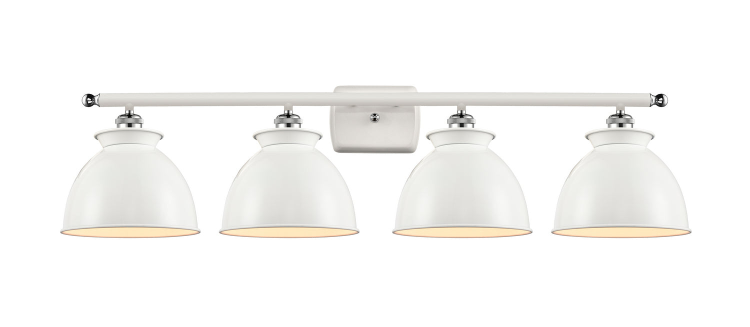 Innovations 516-4W-WPC-M14-W Four Light Bath Vanity, White Polished Chrome