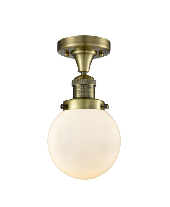 Innovations 517-1CH-AB-G201-6-LED LED Semi-Flush Mount, Antique Brass