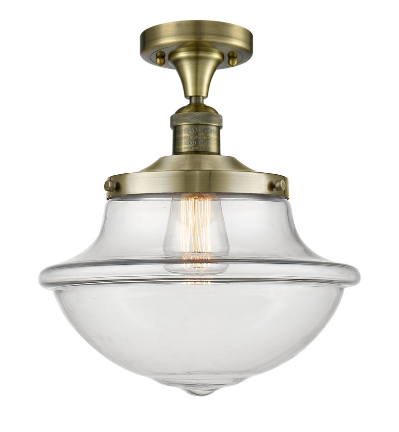Innovations 517-1CH-AB-G542-LED LED Semi-Flush Mount, Antique Brass