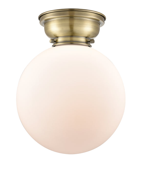 Innovations 623-1F-AB-G201-10 One Light Flush Mount, Antique Brass