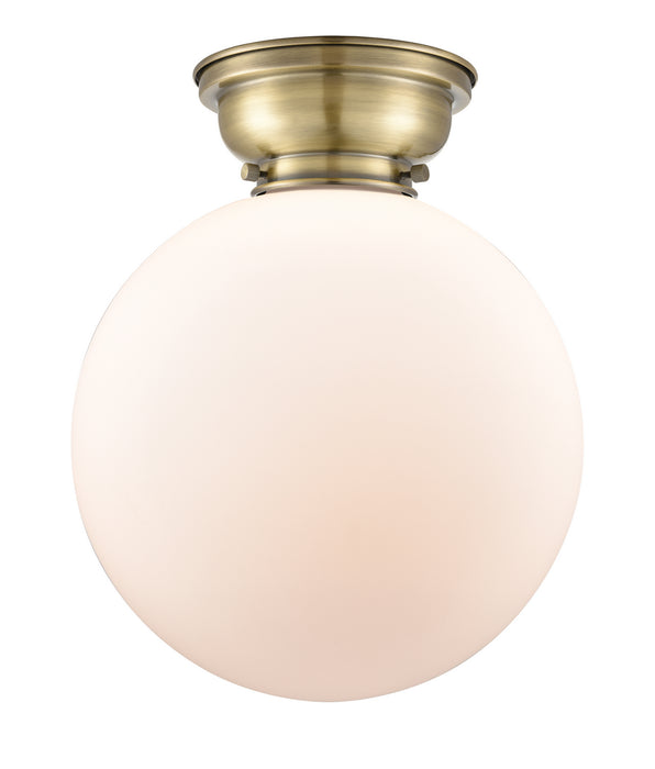 Innovations 623-1F-AB-G201-12 One Light Flush Mount, Antique Brass