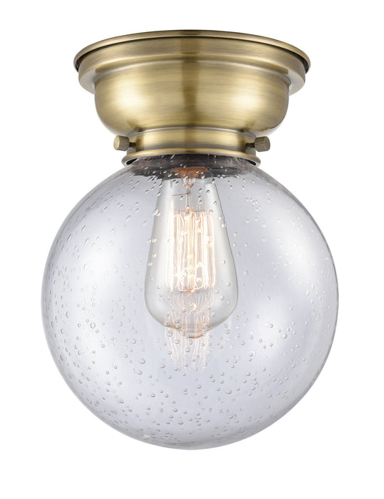 Innovations 623-1F-AB-G204-8 One Light Flush Mount, Antique Brass