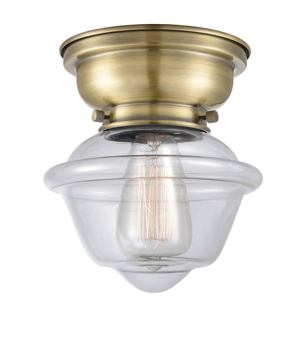 Innovations 623-1F-AB-G532 One Light Flush Mount, Antique Brass