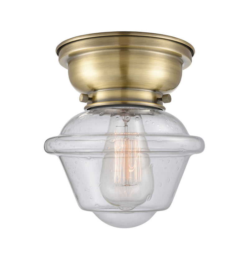 Innovations 623-1F-AB-G534 One Light Flush Mount, Antique Brass